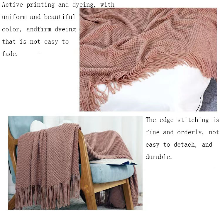 Плед вязаный скандинавский ретро, декоративный