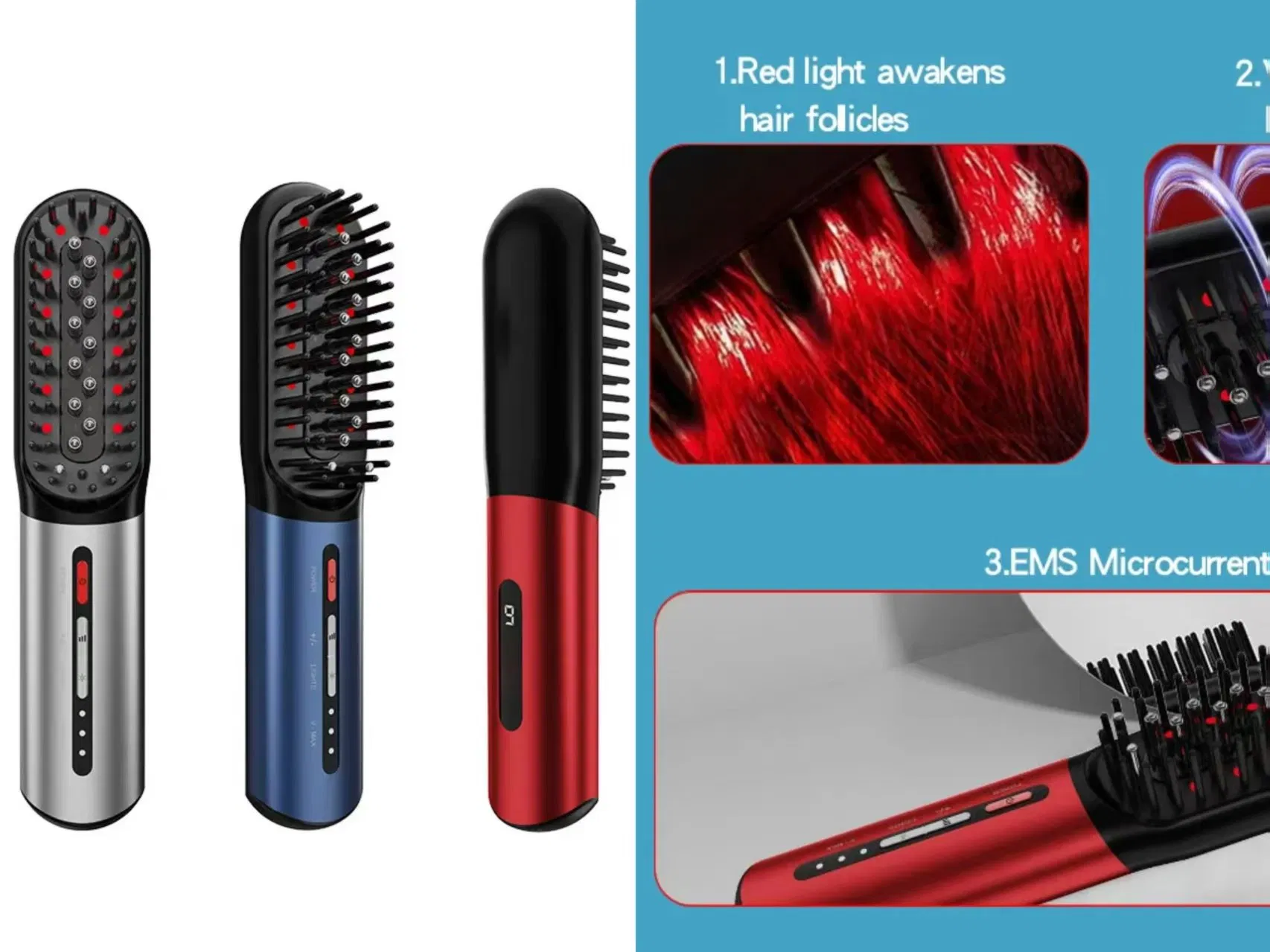 EMS Scalp Massager Comb Vibrastion Laser Hair Growth Comb Scalp Massager Hair Treatment Comb Hair Growth Brush