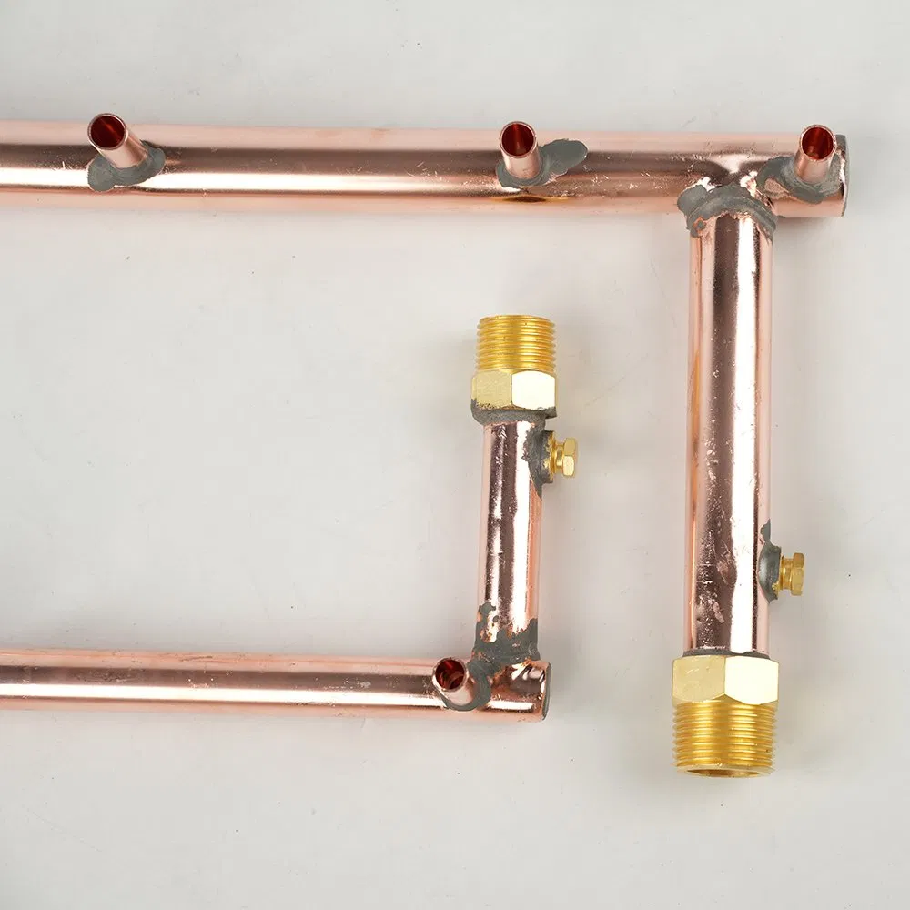 Custom Copper Pipe Manifold Assembly with Multiple Outlets