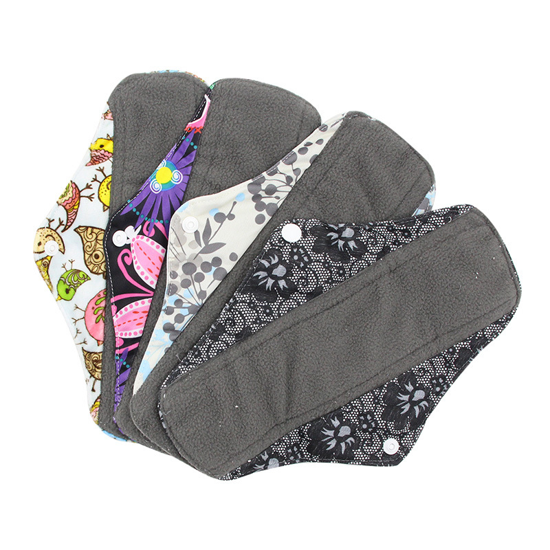 Washable Sanitary Pad, Menstrual Napkins, Waterproof Bamboo Charcoal Sanitary Pad