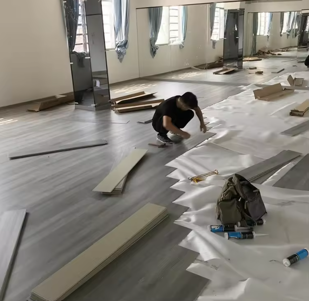 Textured Spc Flooring with Online Technical Support and Free Service