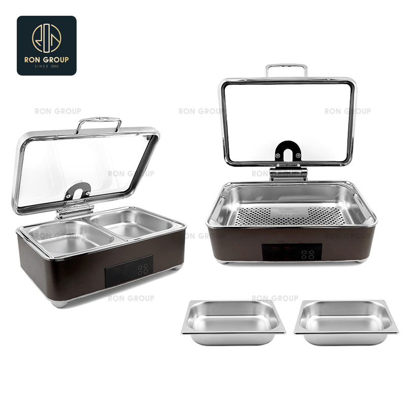 Hot Sales Electric Stainless Steel Square Food Warmer Buffet Catering Chafing Dishes for Modern Restaurant Hotel
