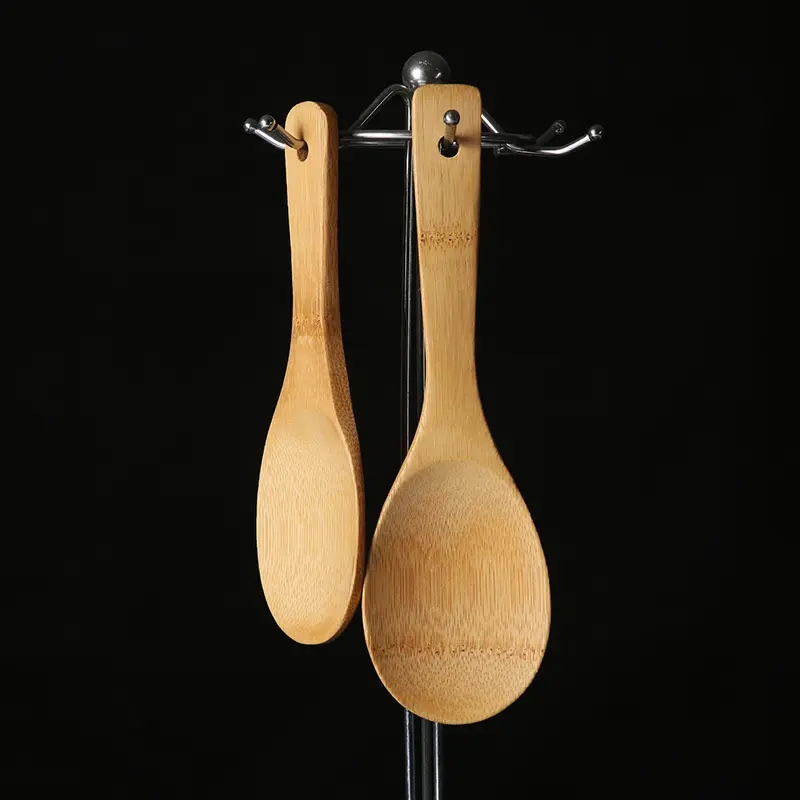 Customized Kitchen Utensil Bamboo Soup Scoop Rice Paddle Cooking Serving Spoon