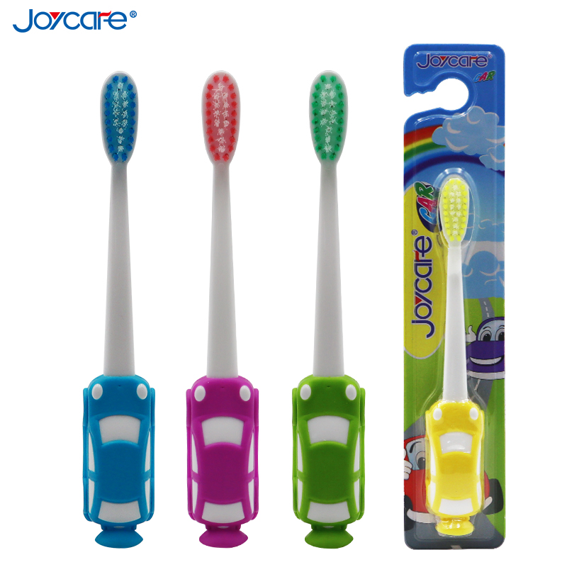 Cute Car Design Gentle Kid Child Soft Bristles Toothbrush with Suction Cup for Travel Home