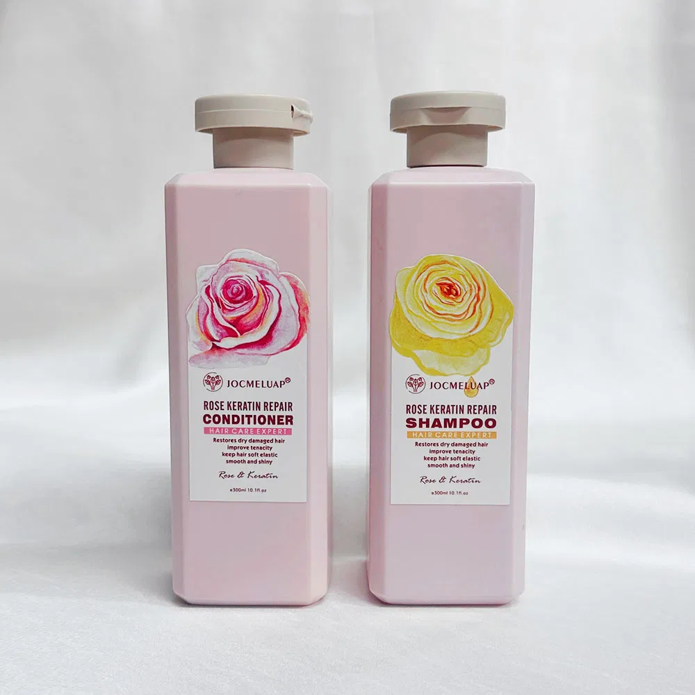 Private Label Smooth Repair Anti-Loss Organic Natural Salon Professional Argan Keratin Rose Hair Shampoo and Conditioner Set