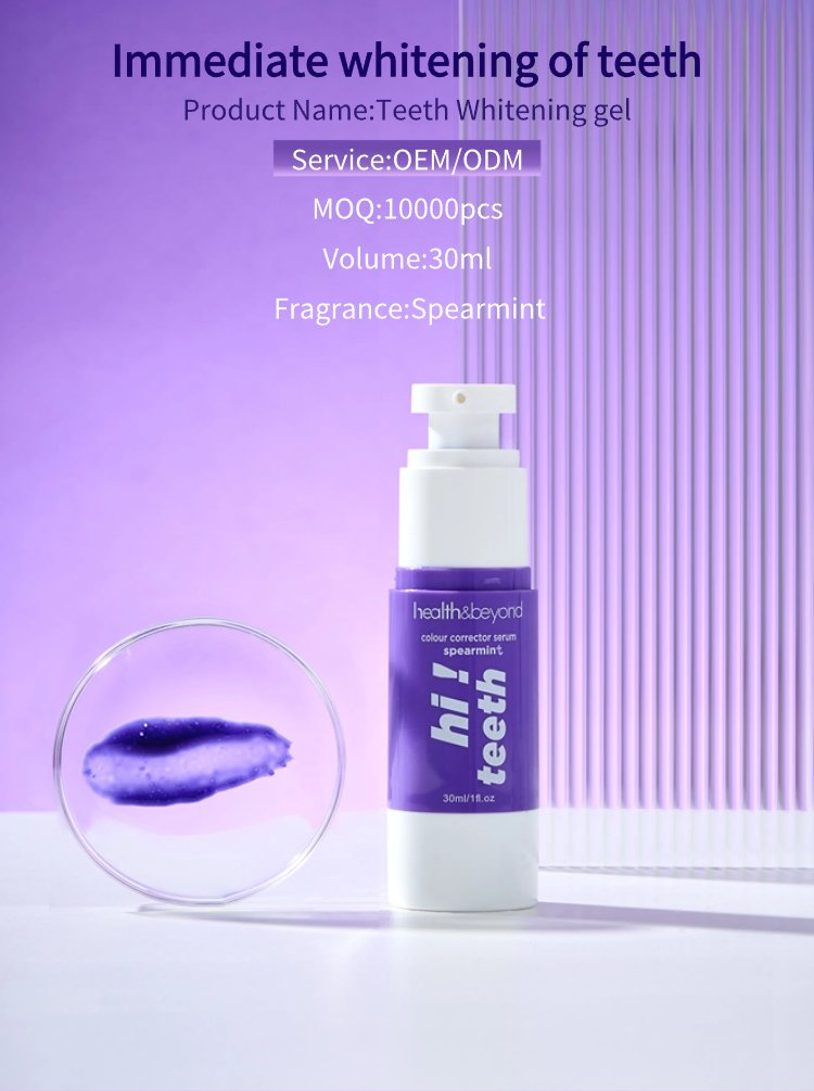 Tralve Size 30ml Mini Package Purple Whitening Teeth Toothpaste Colour Corrector Serum