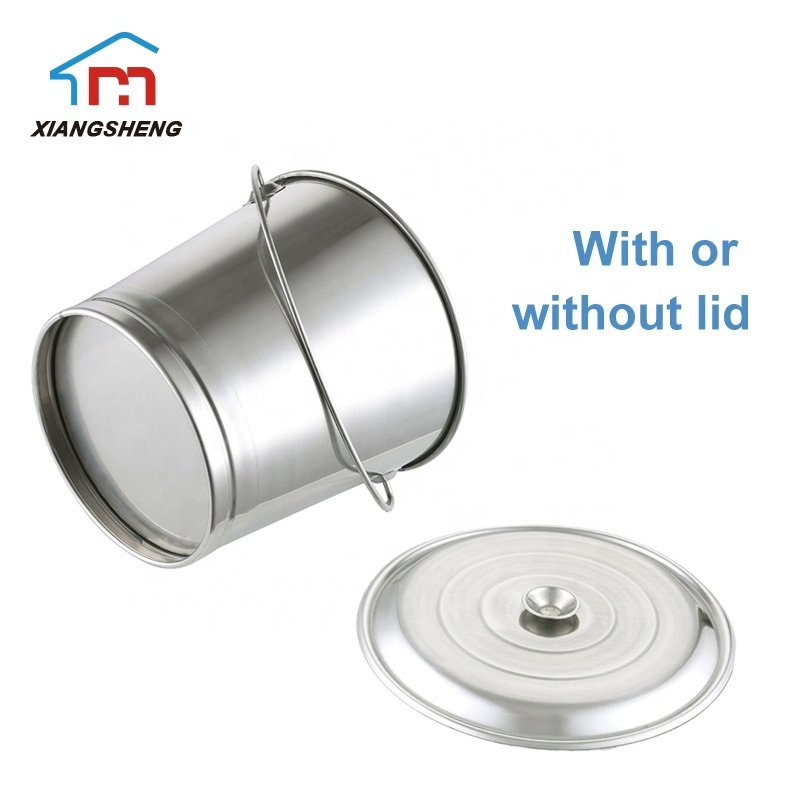 Xiangsheng Solid Stainless Steel Water Pail with Lid Water Bucket