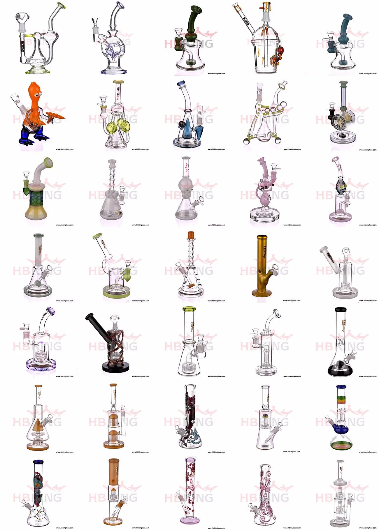 Hbking K520 10inches Glass High Borosilicate Glass Art of Personality Craft Glass Water Pipe/Glass Smoking Pipe in Stock