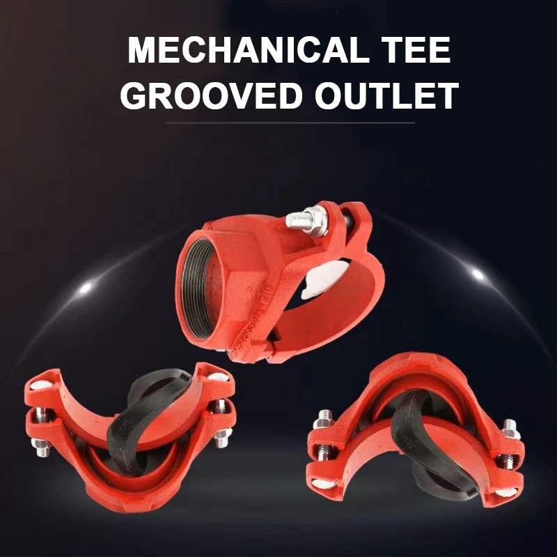 Ductile Iron Threaded 5'' Grooved Cross for Fire Protection, Customized, Quick Delivery