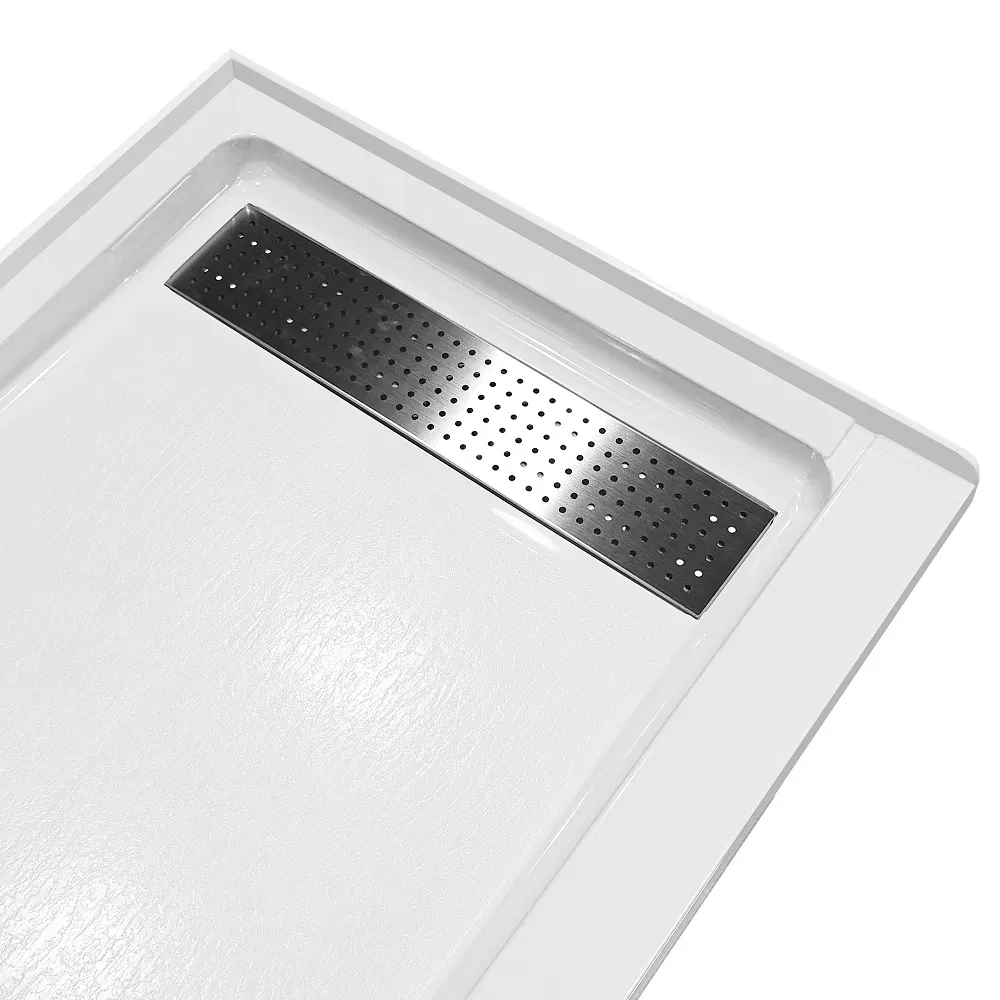 60"*32"*4" Quick Right Drain Smooth Surface Rectangle SMC Shower Base with Stainless Steel Drain Cover