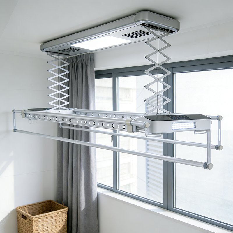 New Smart Clothes Drying Rack Adjustable Height Extendable Lighted Drying Rack