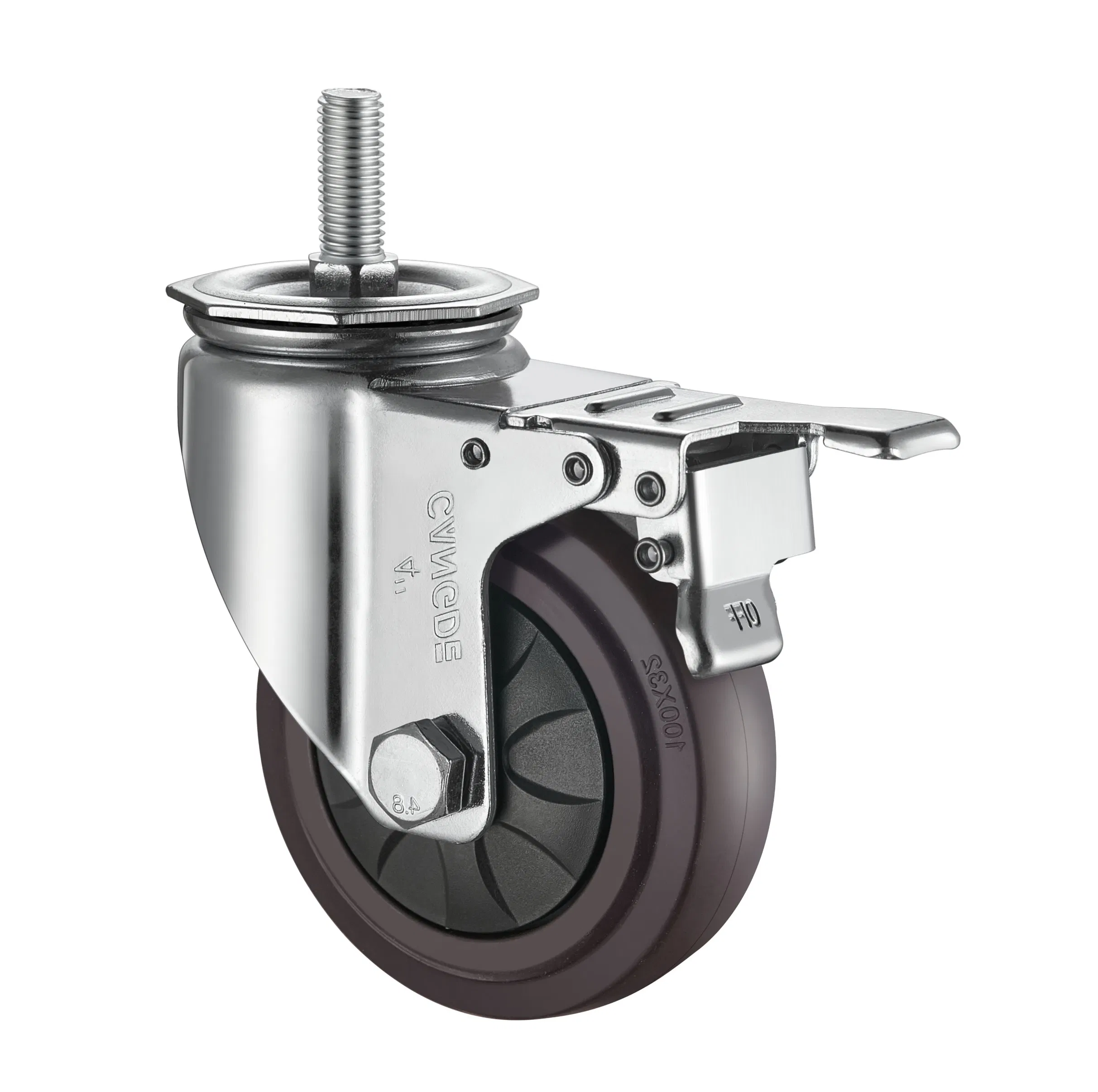 2.5 Inch 3 Inch 4 Inch 5 Inch Medium Duty Casters - Brown TPR Soft Rubber Wheels