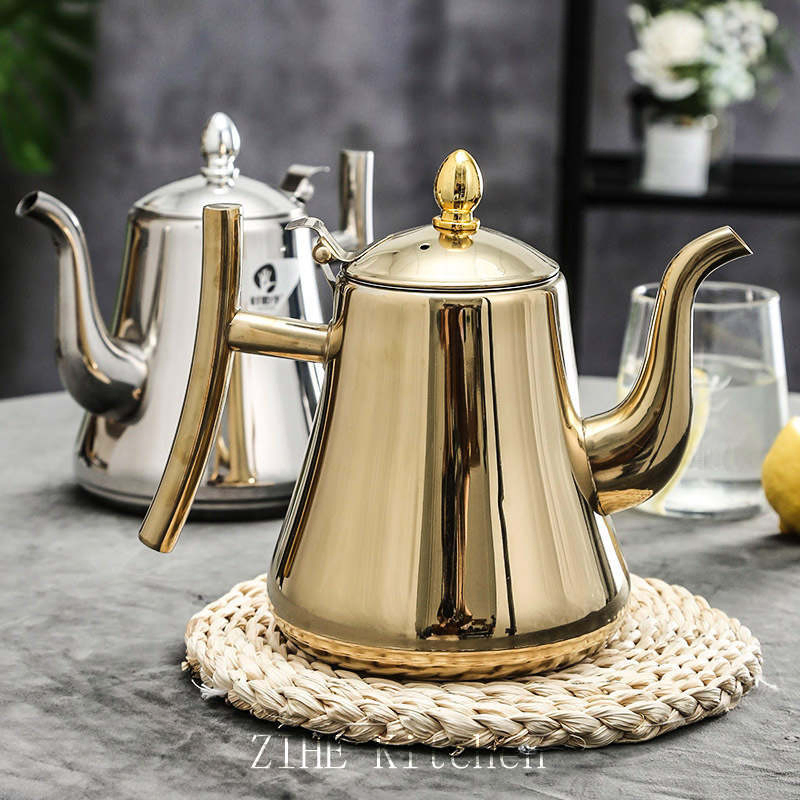Stainless Steel Household Boiling Water, Commercial Coffee and Flower Tea, Kashgar Pot with Filter Screen