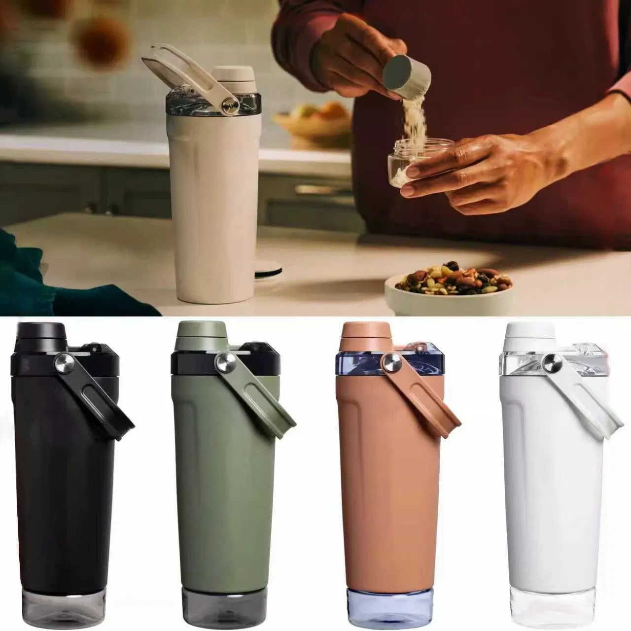 Шейкер из нержавеющей стали 24oz, вакуумный, не протекает