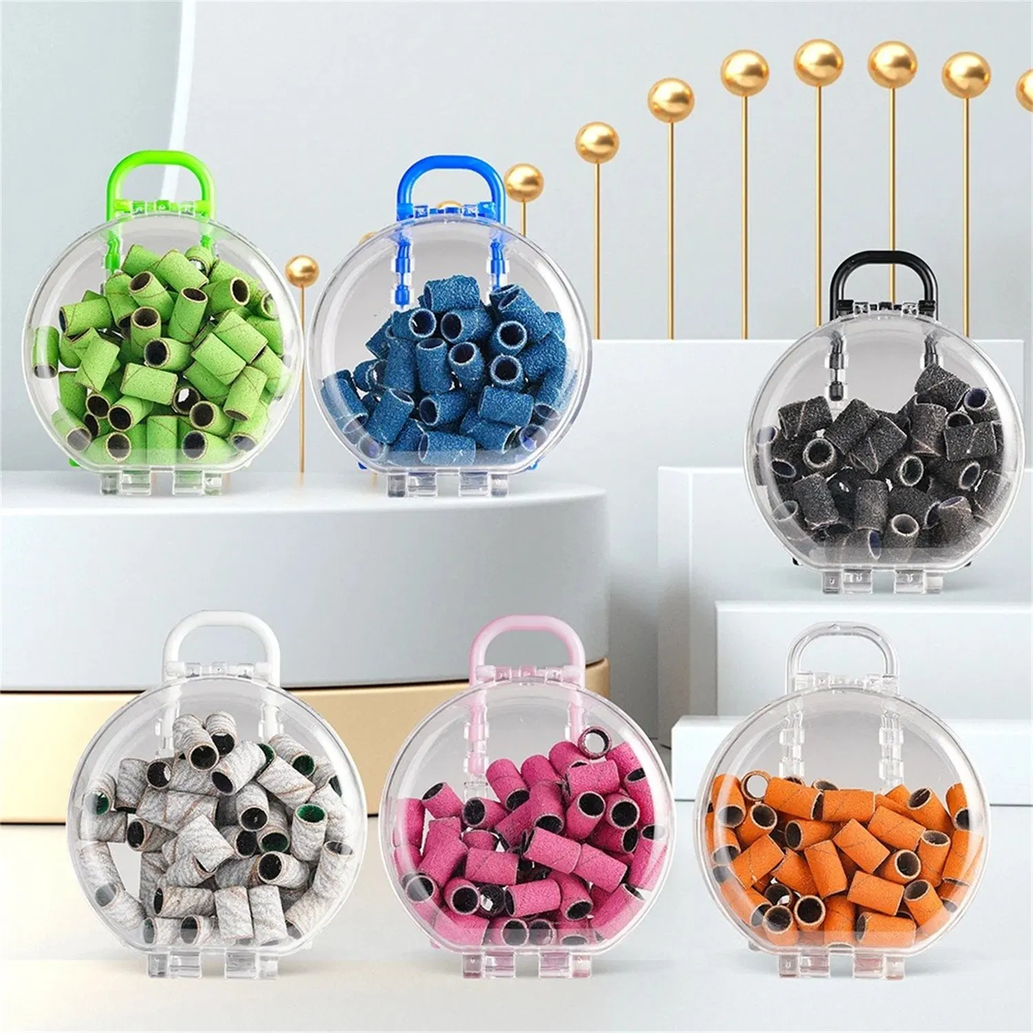Professional Foot Care Manicure Pedicure Set 80 PCS Box C M F Grit Box Nail Mandrel for Gel