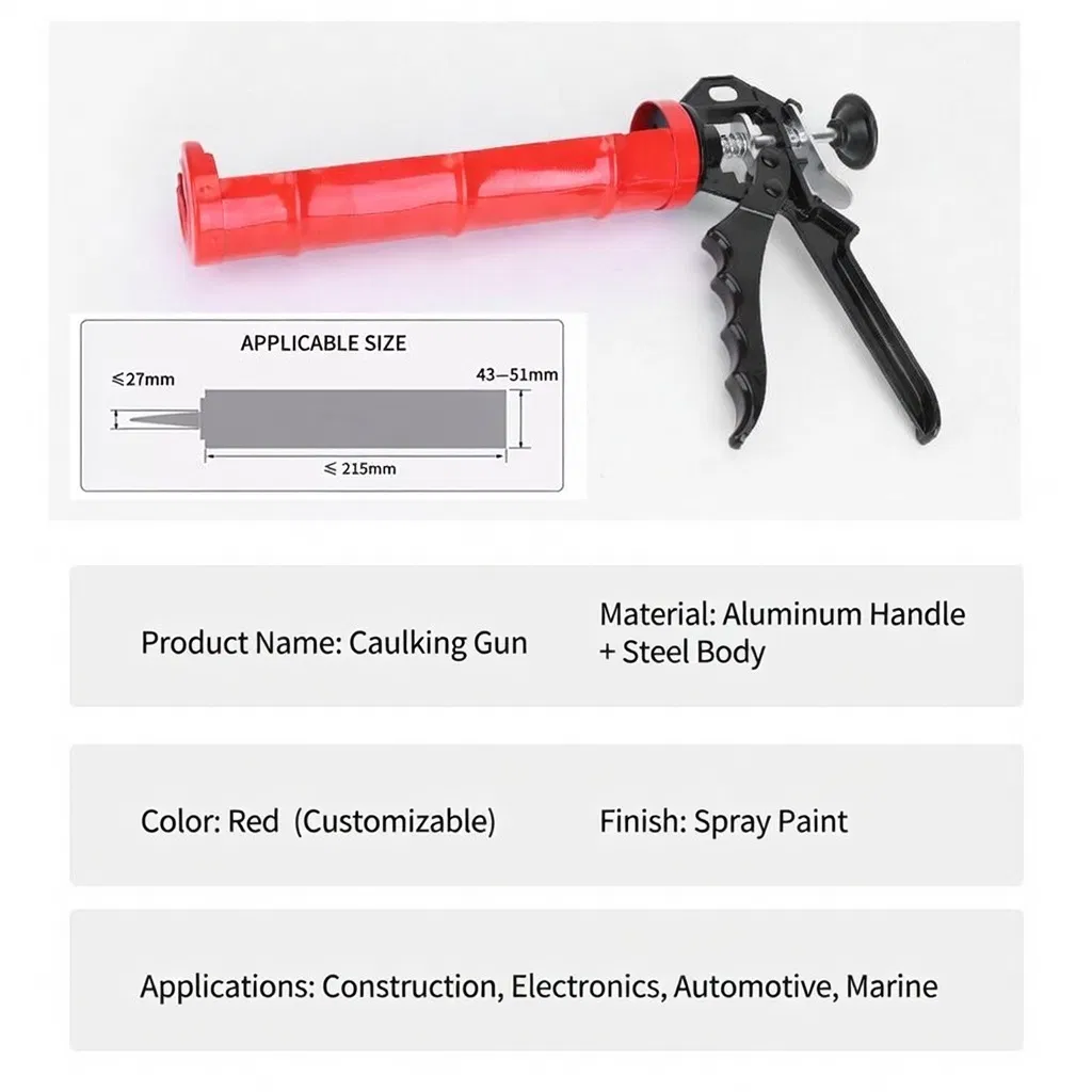 Universal 9 Inch Rotating Frame Manual Silicone Sealant Caulking Gun