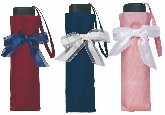 Зонт-трость с бантом, красный, 3 секции