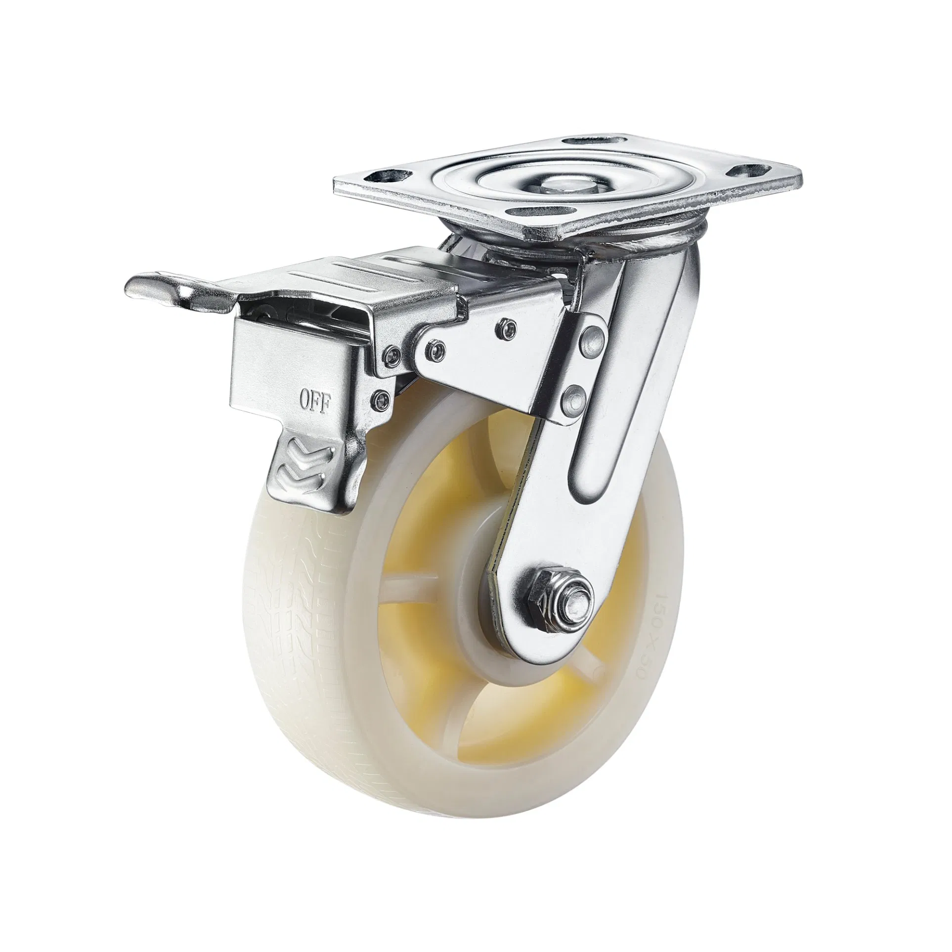 Universal Castor Wheels 4/5/6/8 Inch Swivel with Brake Plate Industrial Heavy Duty Caster