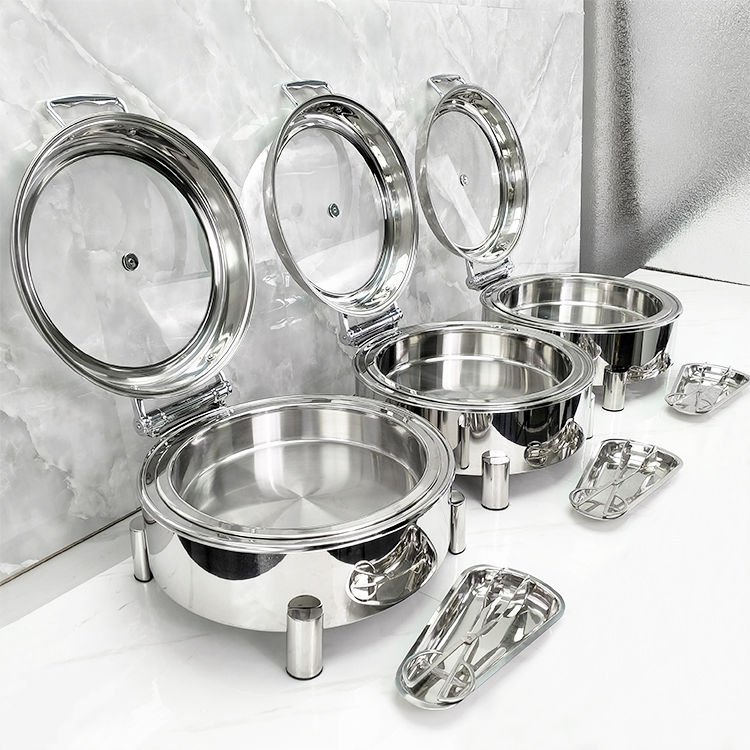 6L Round Hotel Catering Electric Buffet Stove Food Warmer Chafing Dish