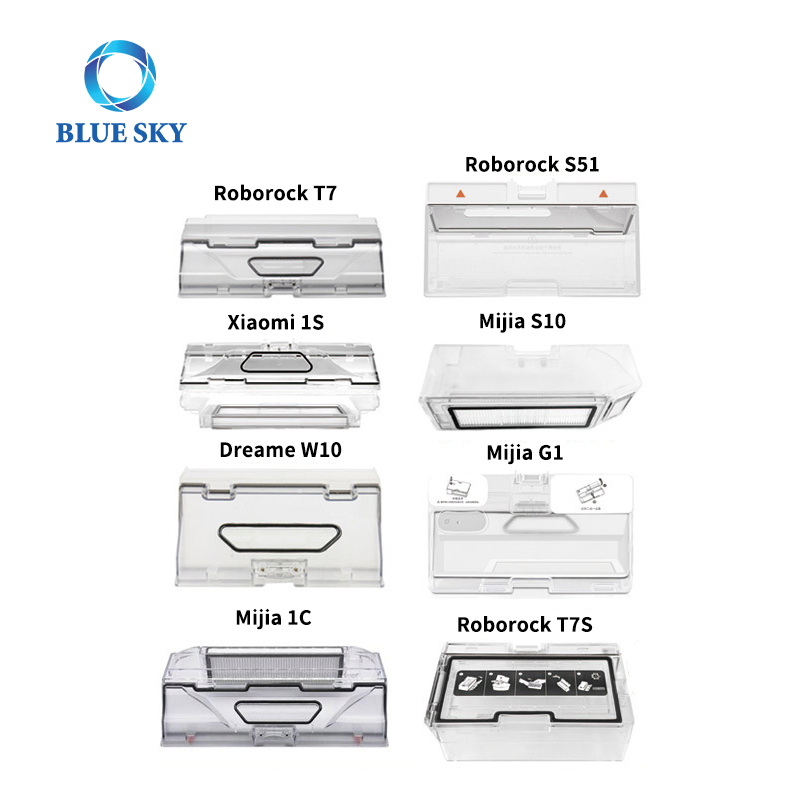 Robot Vacuum Cleaner Dust Bin Box Spare Parts for Roborock T7 T7s T8 Xiaomi S5 S50 S6 Mijia 1c G1 Stytj02ym Dreame W10 S10