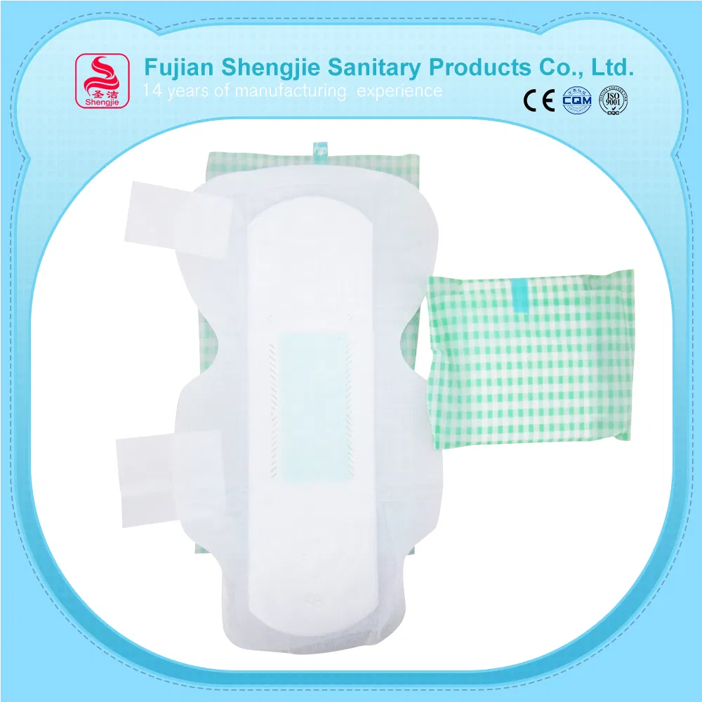 Hot Sale Strong Absorbent Disposable Woman Winged Shape Sanitary Pad