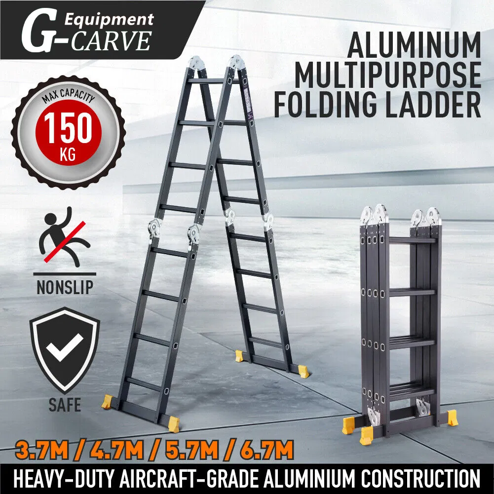 Traderight Multi Purpose Ladder Aluminium Folding Platform Extension Step