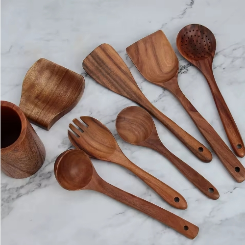 Teak Wood 6PCS Kitchen Wooden Cooking Utensils Set