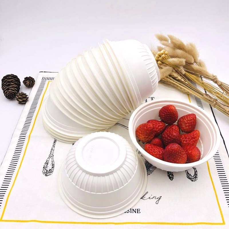 Custom Printed Disposable Biodegradable Food Containers Compostable Cornstarch Bowl