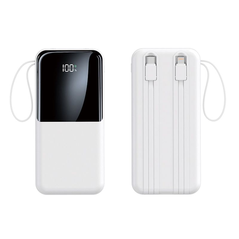 Super Fast Charging 22.5W Mobile Power Bank with Dual Wires Built-in