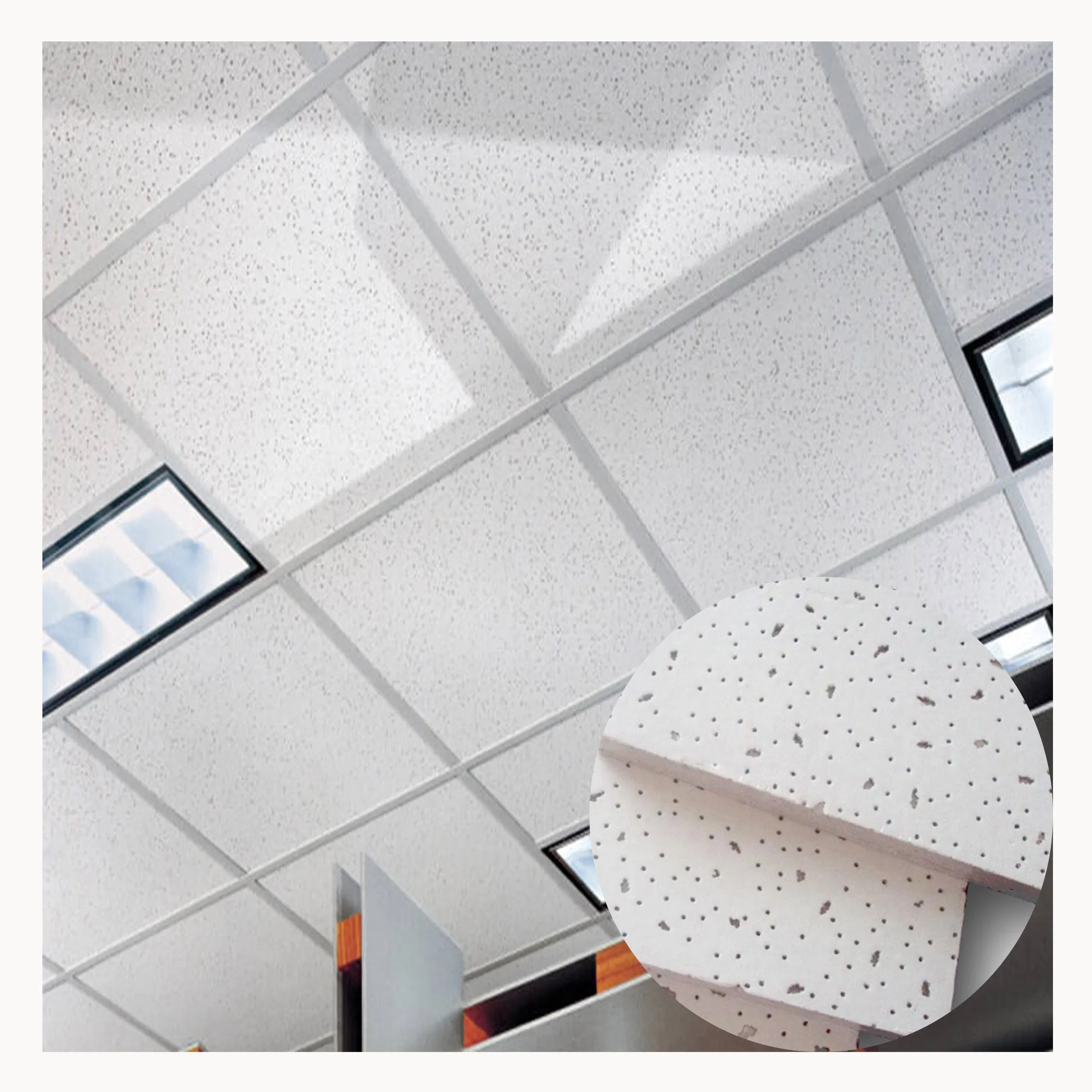Easy Decorative Panel Acoustic Panel Building Material Ceiling Panel Top Quality Construction Cladding Mineral Fiber Ceiling Panel