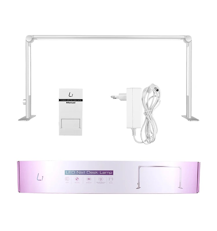 36W Square-Shaped Foldable LED Nail Desk Lamp Light for Manicure Salon Table