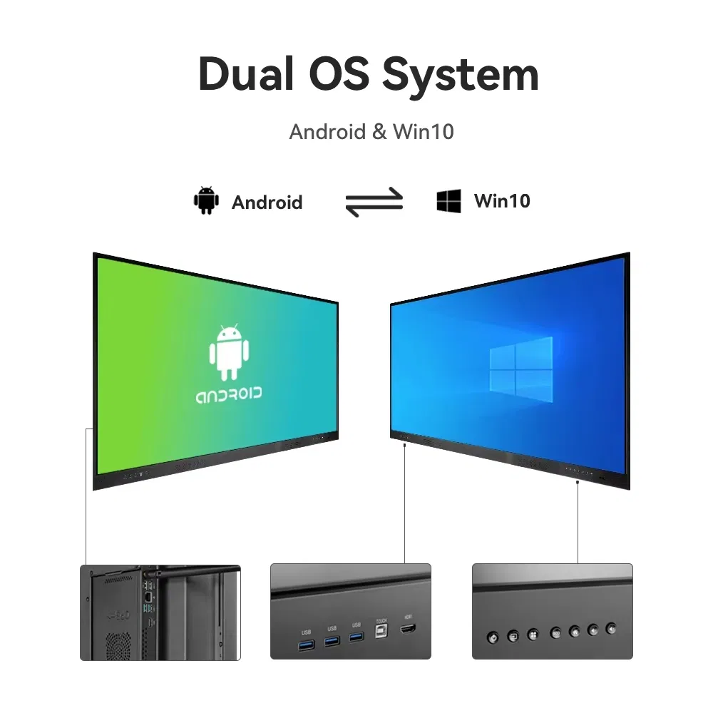 Ifp 65 Inch View Board 4K Interactive Flat Panel Display 20-Point Touch Integrated Microphone and HDMI, VGA, RJ45