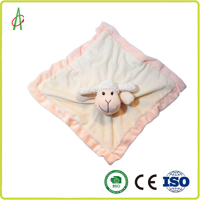 Square Soft Cute Plush Baby Newborn Animal Comforter Blanket with CCC Certificated