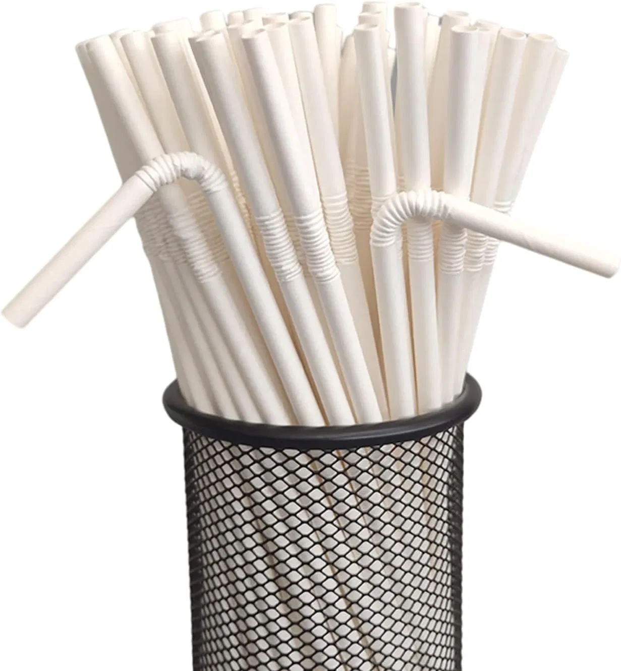 Biodegradable Flexible Paper Drinking Straws Bendable U Shaped Paper Straws for Milkshake Smoothies