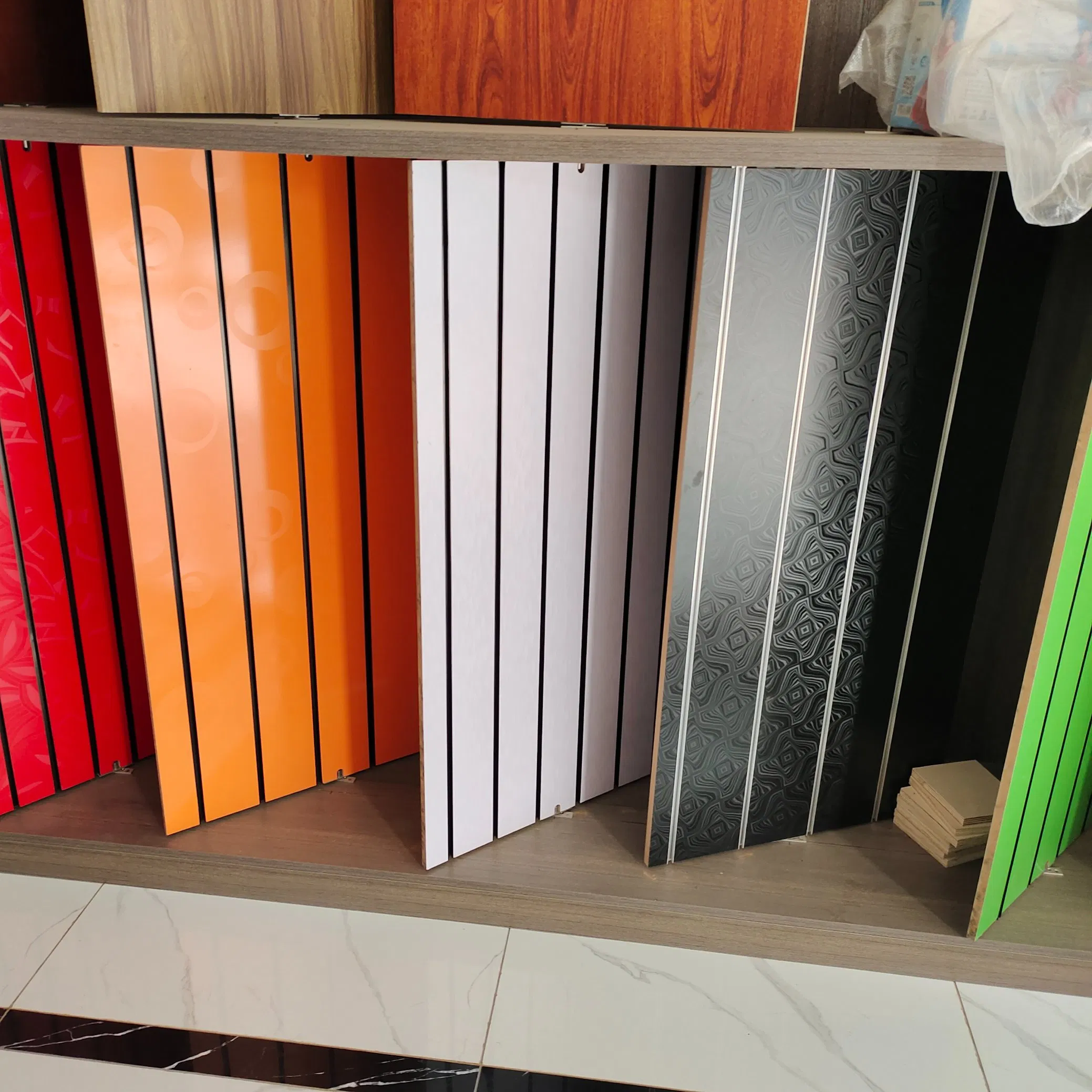 Custom Slotted MDF Board Shelves Retail Store Slatwall Panels Slatwall Display
