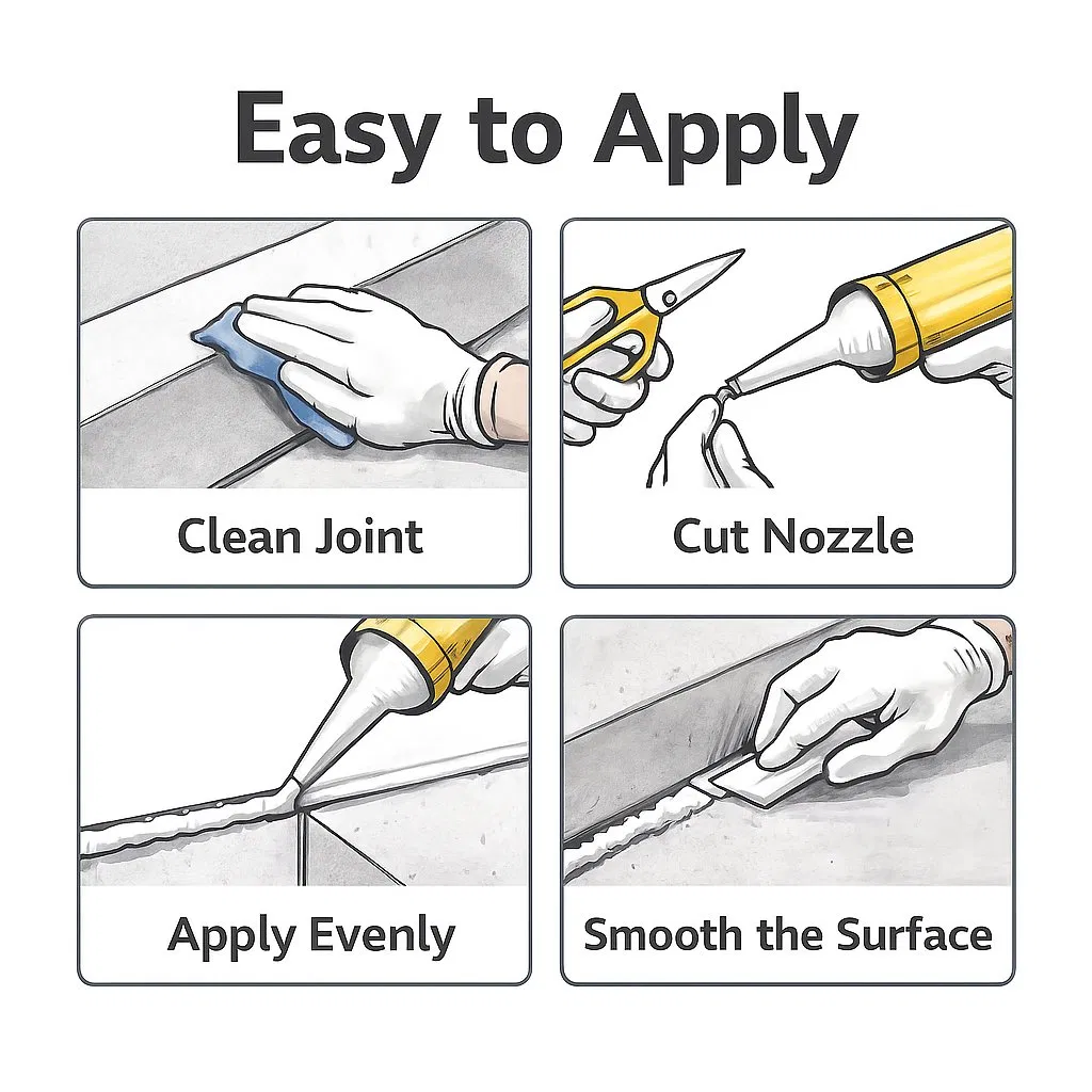 680 Construction Silicone Sealant - Strong Adhesion Weatherproof for Concrete, Metal, Glass & Window Installations