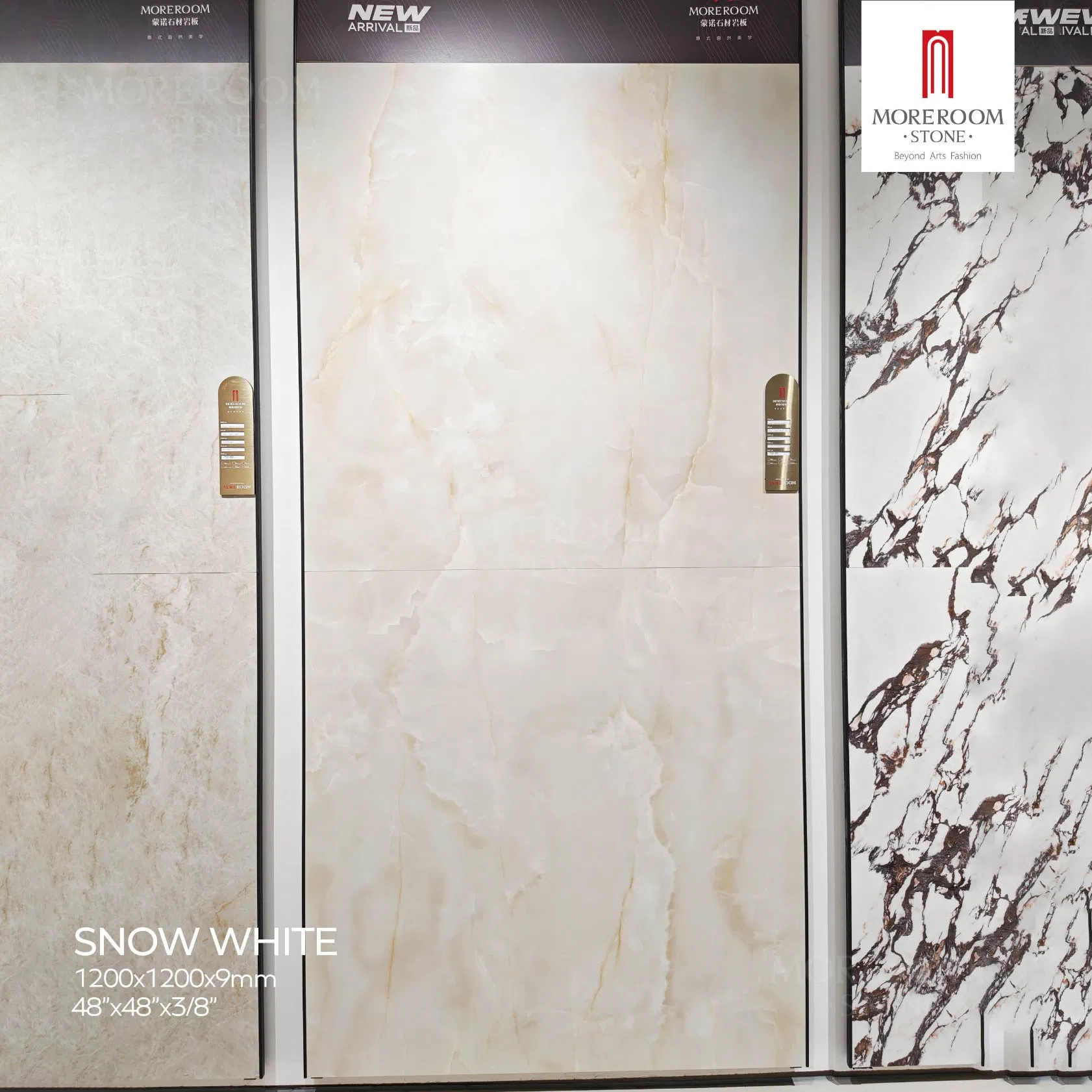 1200X1200mm Porcelain Silk Onyx Surface Slab Snow White Sintered Stone Floor Tiles