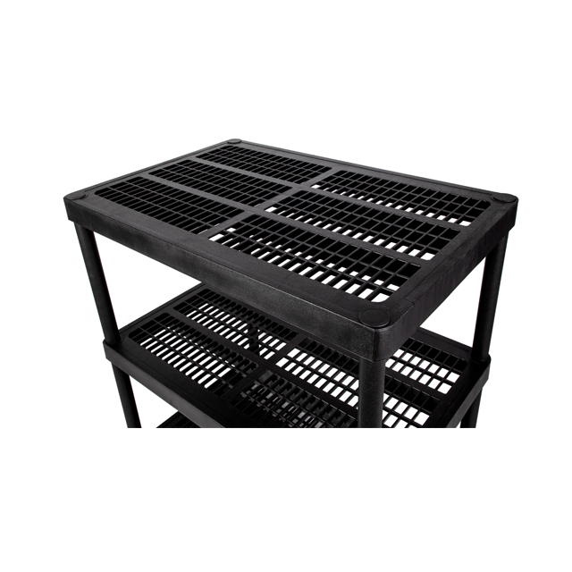 Shelf Plastic Storage Shelves HD24inch, 4 Tier Garage Shelves, Easy to Assemble, Durable Plastic Shelving Unit