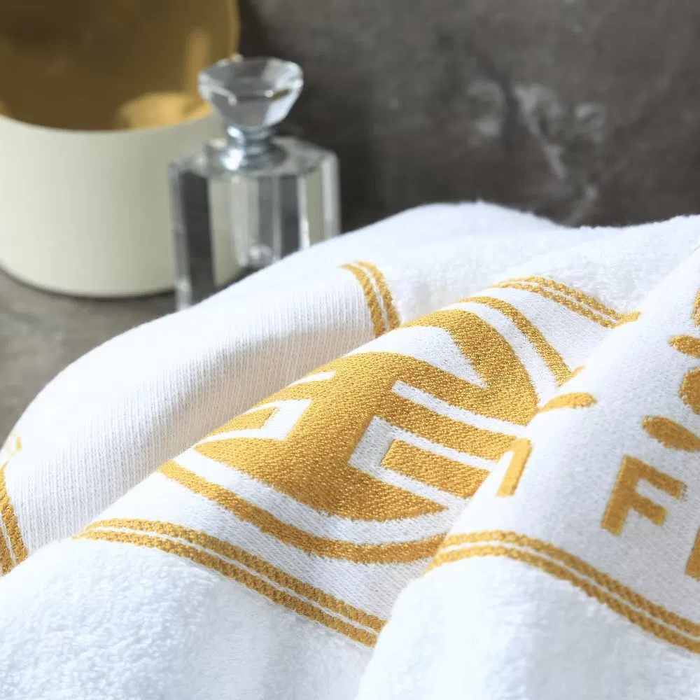 Wholesale Factory Price 100%Cotton Dobby White Bath Towels for Luxury Hotel Quick Dry
