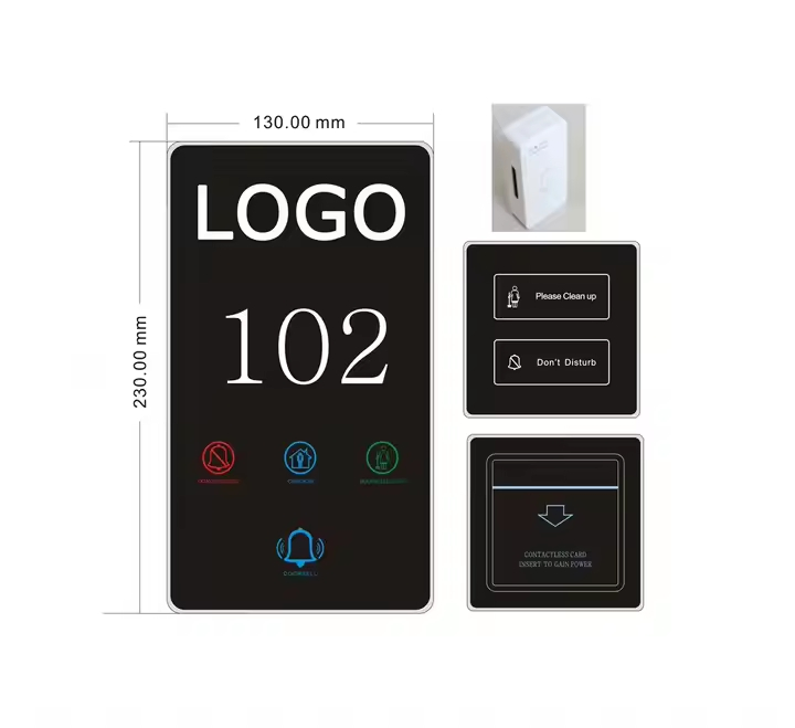 LED Doorplate Touch Smart Switch Doorbell Room Number Sign Electronic Doorplate Do Not Disturb Room Number