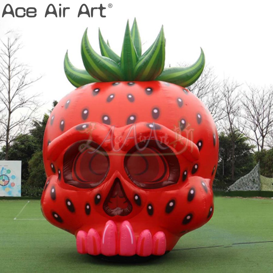 Inflatable Halloween Skull Air Strawberry Ghost Fruit Skulls Model for Holiday Decor