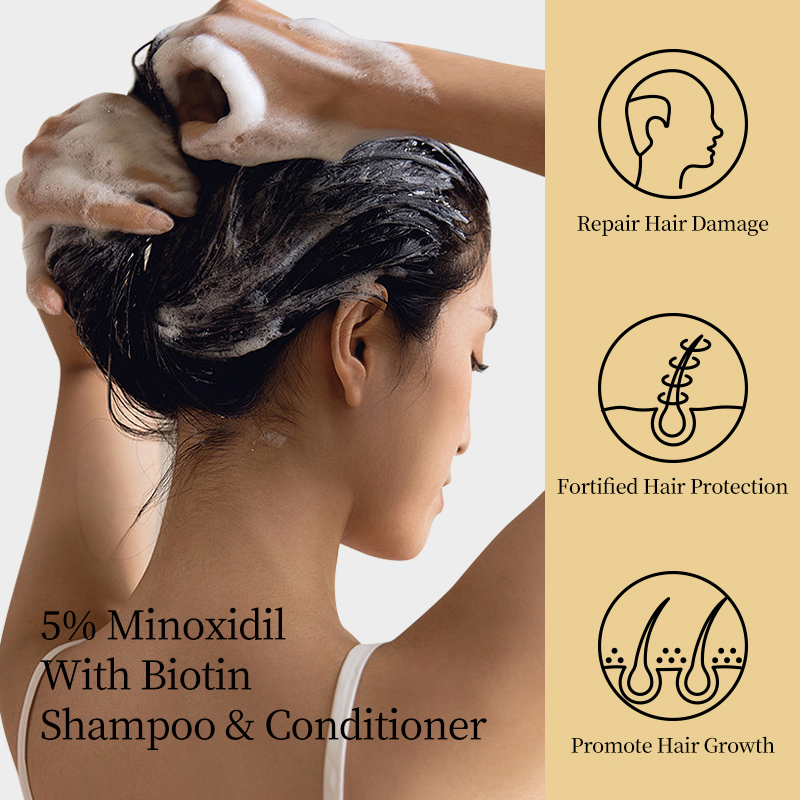 Factory Price 5% Minoxidil Repair Growth Shampoo & Conditioner Serum Mask Hair Set