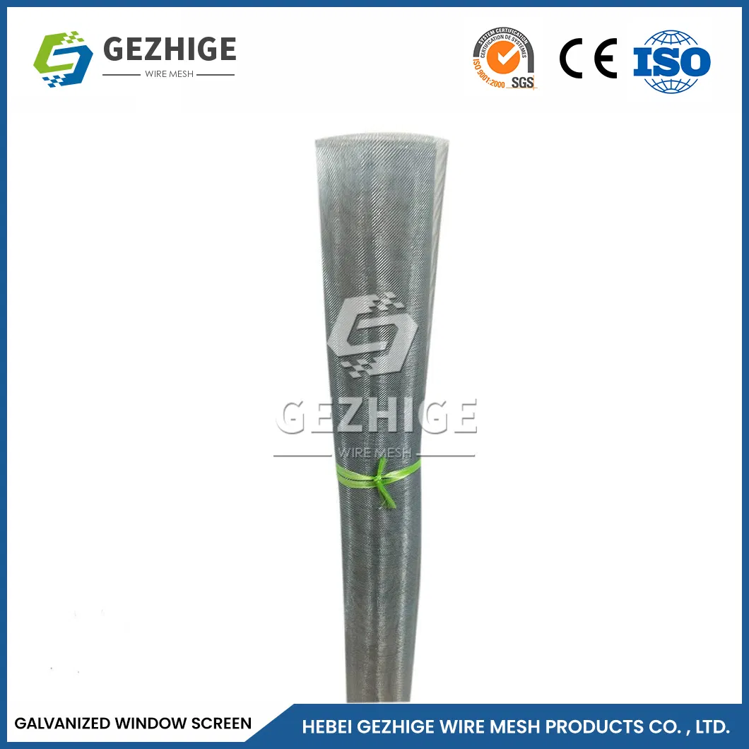 Gezhige Best Retractable Window Screens Factory 16X16 14X14 Mesh Size Zinc Plated Window Mesh China Never Rust Durable Galvanized Steel Mesh Screen