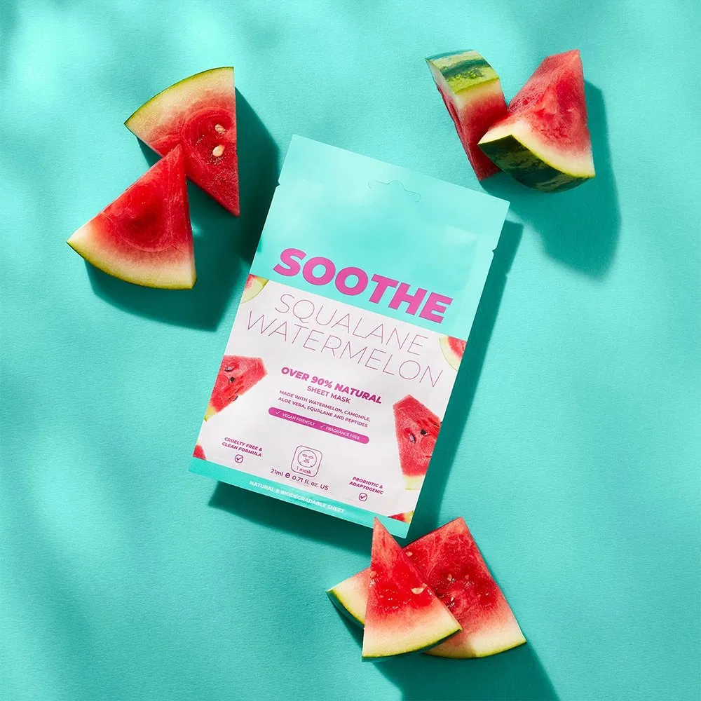 Korean Skincare Facial Mask Natural Hydrating Fruit Sheet Masks with Watermelon Hyaluronic Acid Face Mask
