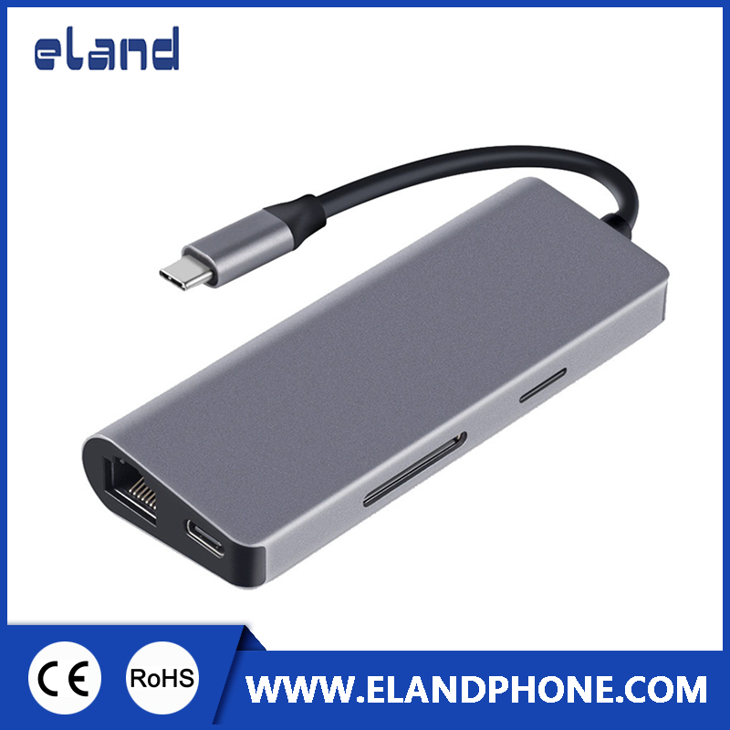 7 in 1USB-C Dock with Pd/USB/HDMI/SD/TF/RJ45 Adapter