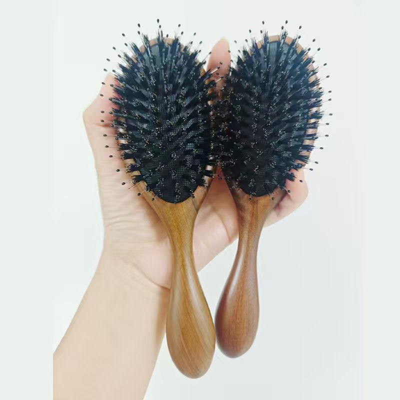OEM Custom Hair Brush Detangling Massage Hair Comb Reduce Hair Breakage Wooden Hair Brush