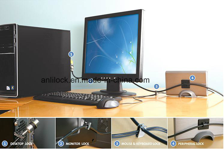 Desktop Lock, High Quality Computer Locks, Laptop Lock, PC Lock, Cable Lock, Al-D64615