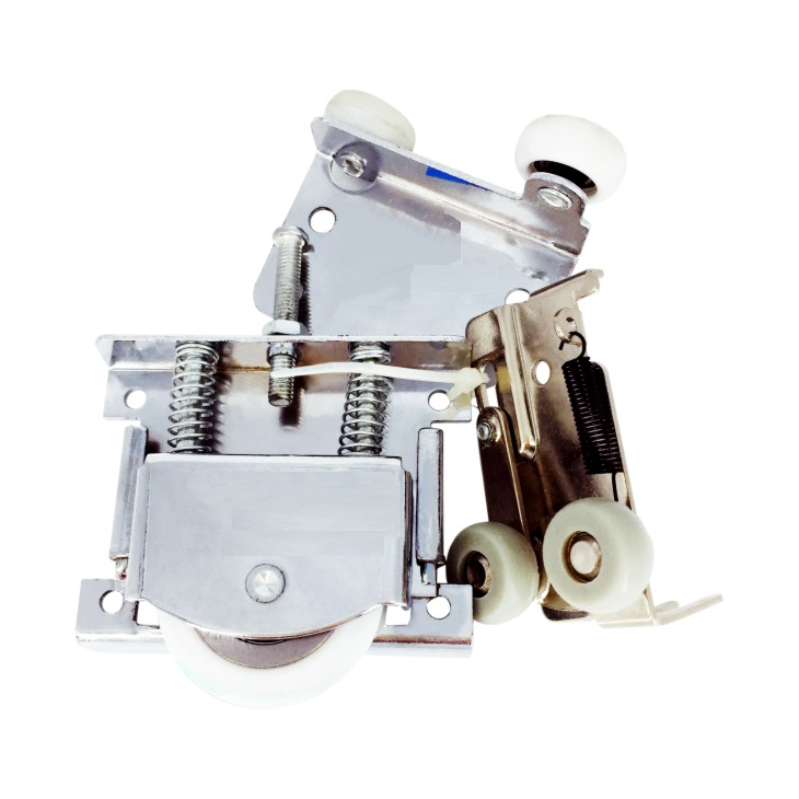 Hot Sale Metal Wardrobe Sliding Door Hardware Sliding Closet Door Roller Kit -2 Front & 2 Back Rollers