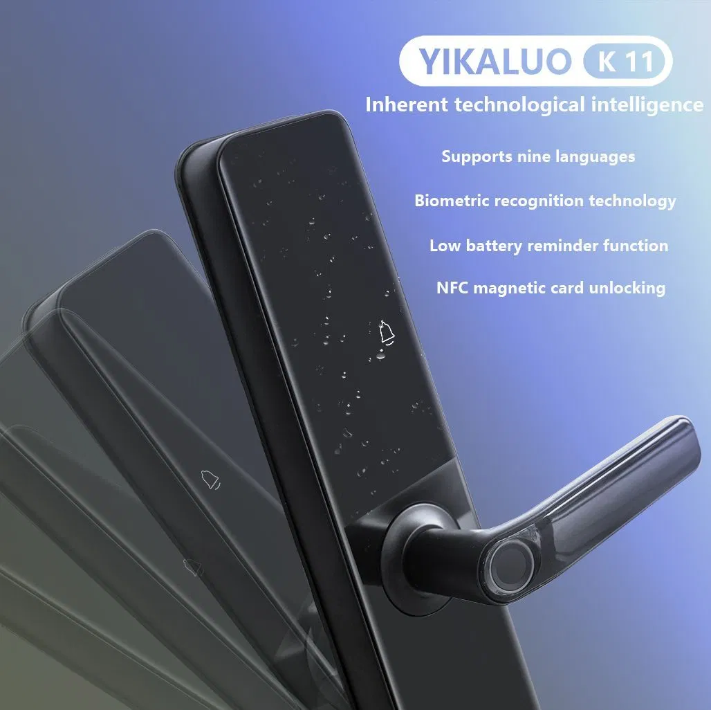 Chinese New High Quality Keyless Electric Support Nine National Languages Modern High-Tech 3D Password Aluminum Alloy Fingerprint Smart Mechanical Lock
