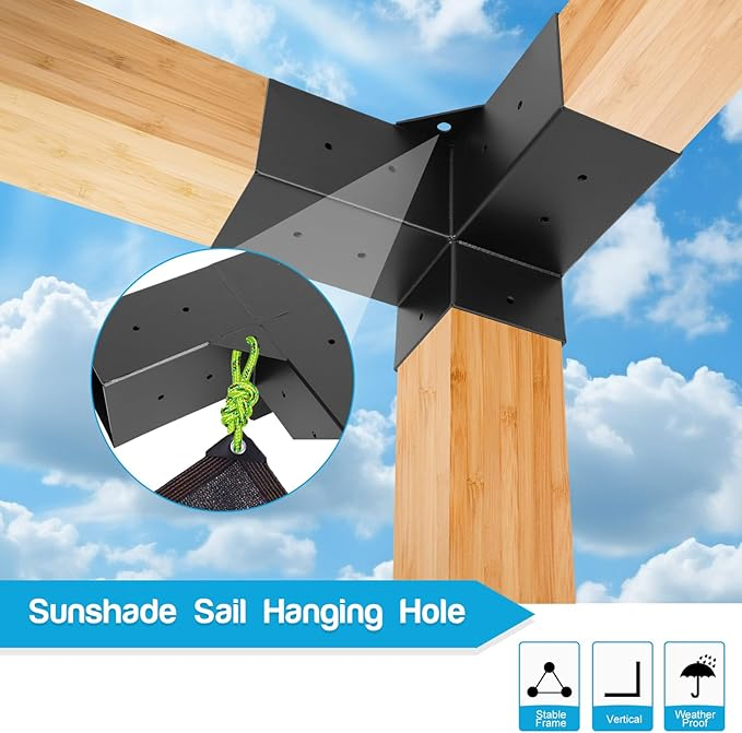 Gazebo Brackets Kit, Pergola Brackets Kit 4X4 3-Way Right Angle Corner Bracket